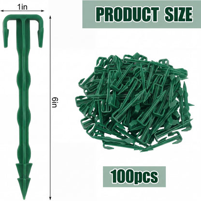 Nuanchu 100 Pcs 6 Inch Stakes Sod Garden Stakes Bulk, Landscape Garden Stake for Membrane, Sod Staples Tent Stake, Netting, Turf, Landscaping and Gardening