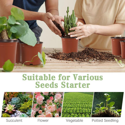 Bluckincle 100 PCS 4 Inch Plant Nursery Pots and 6 Inch Plant Seedling Pots