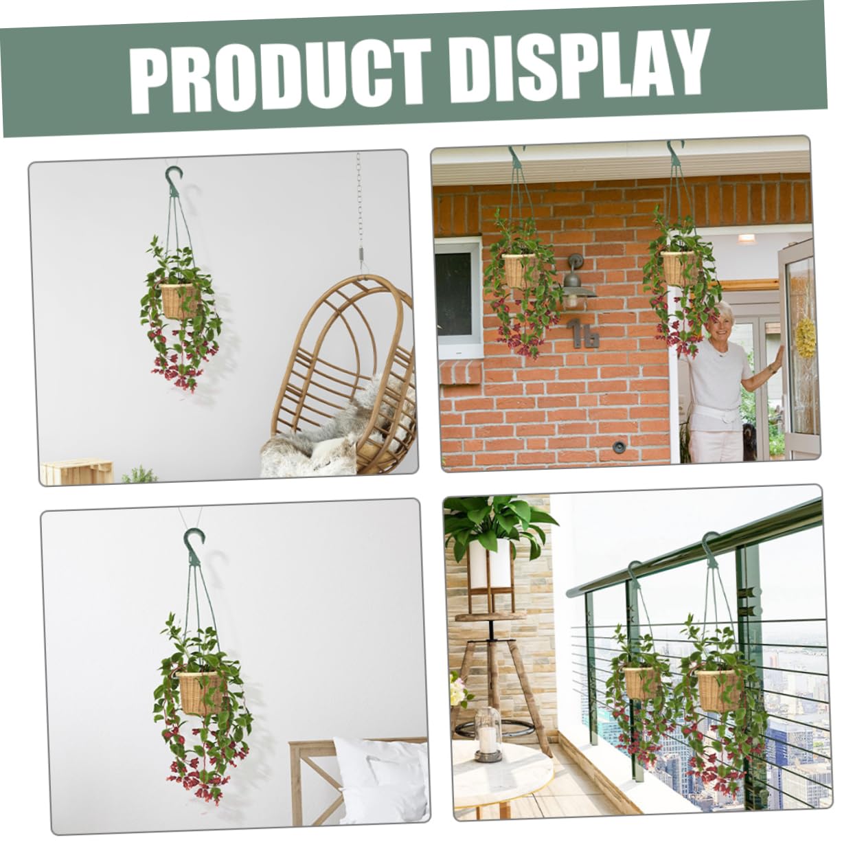 Toyvian 5pcs Plant Pot Hangers with Hooks Versatile Hanging Basket Chains for Plants and Bird Feeders Easy Installation Stylish Design