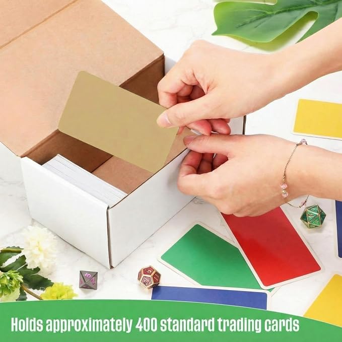 Yexiya 10 Pcs 400 Count Trading Card Storage Box Cardboard Baseball Card Storage Box Collectible Cases for Sports Gaming Cardboard Game Collecting Holder Supplies (White)