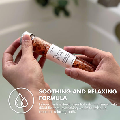 Natural Bath Salt Gift Set – 4-Pack Relaxing Soaks with Himalayan Pink Salt, Sea Salt, Essential Oils, Jojoba Oil & Dried Flowers – Spa Gift for Women & Self Care