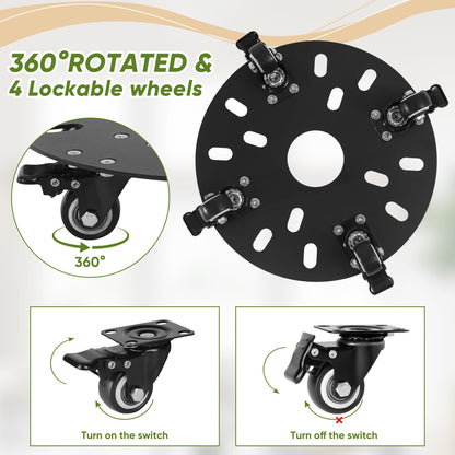 MJHHAPY 12‘’ Heavy Duty Plant Caddy with Wheels,3.0mm thick carbon steel Rolling Plant Stand,Plant Holder Coaster Trolley,Planter Mover Rollers Base,Holds up 450lbs Planter