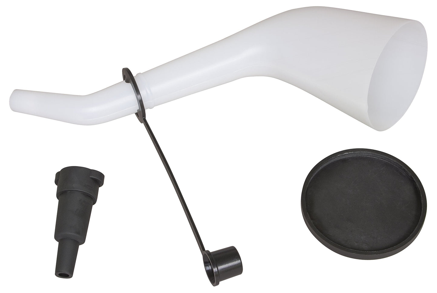 Lisle 18232 Offset Funnel with Cap & Lid Black
