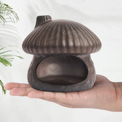 Mofunci Palo Santo Holder Mushroom Shape, Ceramic Sage Holder for Burning Palo Santo Burner for Meditation, Yoga and Relaxation(Gilt Gold)