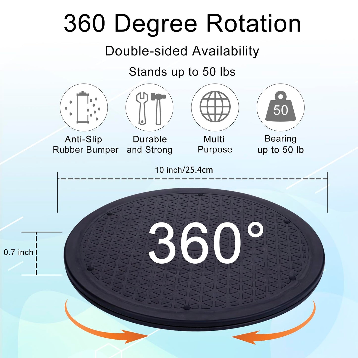 2 Pcs (10 Inch) Lazy Susan Turntable Organizer, Eichzer Premium Heavy Duty Rotating Swivel Stand with Steel Ball Bearings for Model/Rotating Plants/Crafts Stand/TV/Monitor/Laptop (360˚ Rotation)