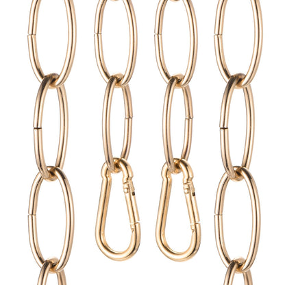 uxcell 7ft Lighting Hanging Chain, 2.8mm/0.11" Looping Metal Pendant Chandelier Chain Extension with 2 Spring Snap Hook for Hanging Plant Pendant Chandelier Light Fixture, Rose Gold