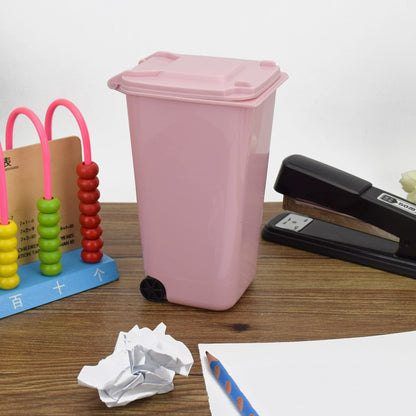 Mugtel Mini Trash Can with Lid Swing Top Small Trash Can Pen Holder for Car Bedroom Office Desktop 22 Fl Oz (4 Pcs Multi-Color)