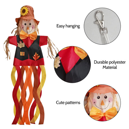 THQZLH Scarecrow Windsock - Fun and Festive Outside Decorations for Your Yard