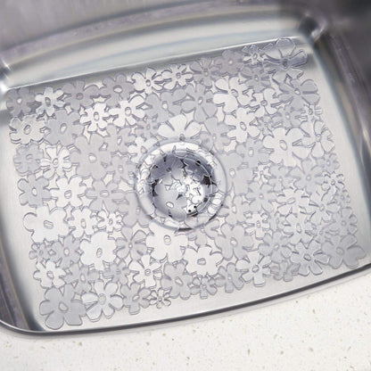 InterDesign 60960 Blumz Kitchen Sink Protector Mat - Large, Clear