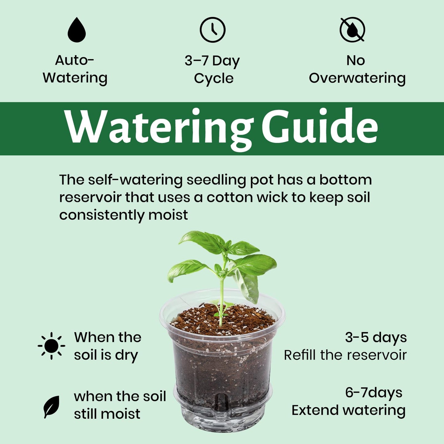 Bluepro 18 Pack 6.5/5/4 Inch Clear Self Watering Plant Pots with Bottom Water Tray & Watering Rope, Transparent Nursery Pots with Drainage for Seedlings, Herbs, and Houseplants