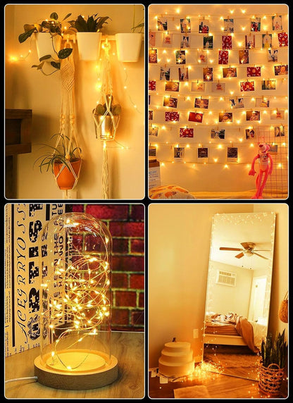 Minetom 200 LED Fairy Lights, Warm White Copper Wire, Indoor Outdoor Decoration, 66FT String Lights for Christmas, Wedding, Party