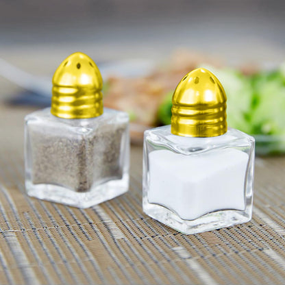 Set of 12 Mini Salt and Pepper Shakers Mini Spice Shaker Small Salt and Pepper Shakers 0.5 oz Glass Cube with 2 Pcs Funnel for Wedding Party Restaurant Home Kitchen Birthday Thanksgiving