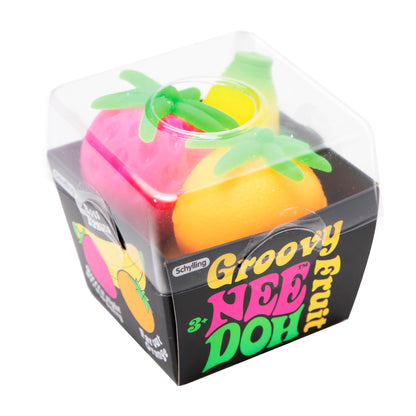 Schylling NeeDoh Groovy Fruit - Sensory Fidget Toy - Multiple Shapes - Ages 3 to Adult (Pack of 1)