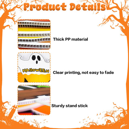 10 PCS Cute Halloween Decorations Outdoor Yard Signs,Large Yard Stakes Signs Pumpkin Ghost,Halloween Lawn Decoration for Family Friendly Kids Home Party Plastic Halloween Yard Stakes