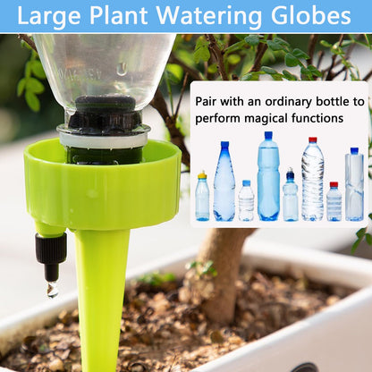 12 Pack Self Watering Spikes for Indoor/Outdoor Plants, Self Watering Planter Insert with Adjustable Drip Valve,Auto Vacation Plant Watering Devices,Plants Water System,Self-Watering Stakes