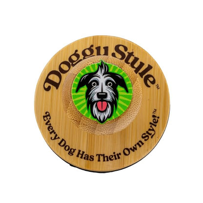 Doggy Style Small Bamboo Dog Bath Scrubber, Bamboo Handle with Soft Silicone Bristles, Shampoo & Massage Tool for Small & Medium Dogs