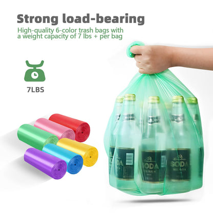 LLNTOU Small Trash Can 3 Pack 1.8 Gallons, Bathroom Trash Can & Garbage Can with 6 Trash Bags, Bedroom Trash Bin & Waste Basket for Office, Bedroom, Living Room, Kitchen, Compact Space