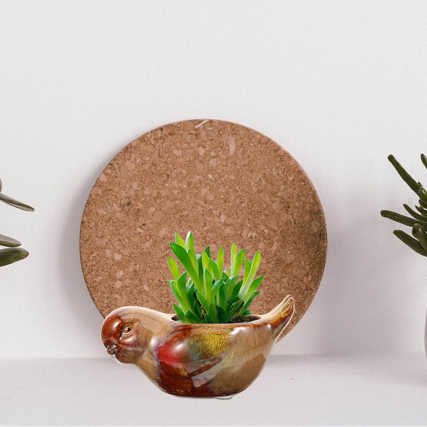 Ciieeo Ceramic Flower Pot Bird Shaped Succulent Planter for Indoor Plants Small Pottery Decorative Pottery Planter Suitable for Desktop and Balcony Gardening