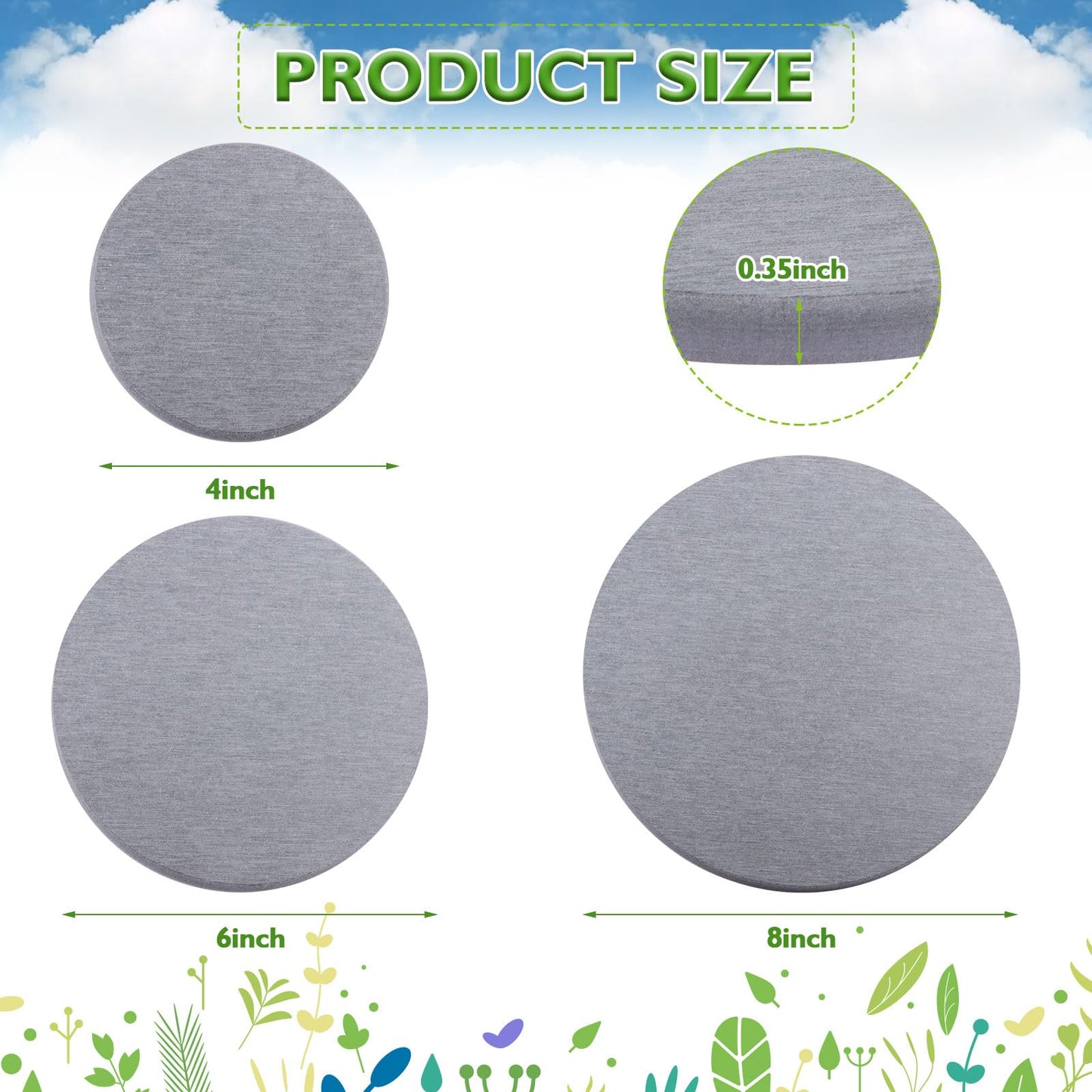 12Pcs Diatomaceous Earth Coaster 4/6/8inch Diatomite Plant Saucer Stone Plant Sourcer Instant Dry Water Absorbent Diatomite Tray Water Absorbent Plant Coasters Diatomaceous Earth Mat Absorbent Pad