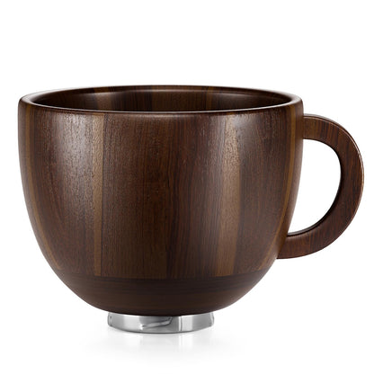 SpaceAid Wooden Bowl with Handle, Kitchen Space Aid Acacia Wood Mixing Bowls Holder for Stand Mixer, Compatible with 4.5 & 5 QT Tilt-Head Models Kitchen, Natural Wood