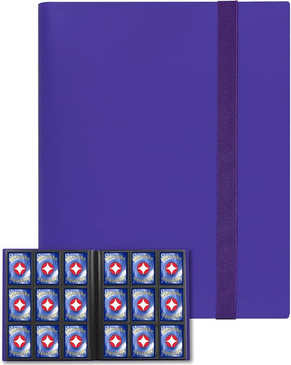 GEAoffice Card Binder 9 Pocket, 360 Pockets Trading Card Album Folder, Side Loading Collection Folder for MTG, TCG, Sports (Purple)