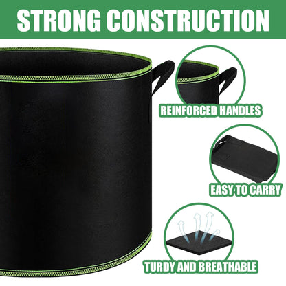 FVOTNW 3-Pack 10 Gallon Plant Grow Bags, Thickened Nonwoven Fabric Pots with Handles,Sturdy Garden Planters Aeration Gardening Container to for Plants, Vegetables, and Flowers