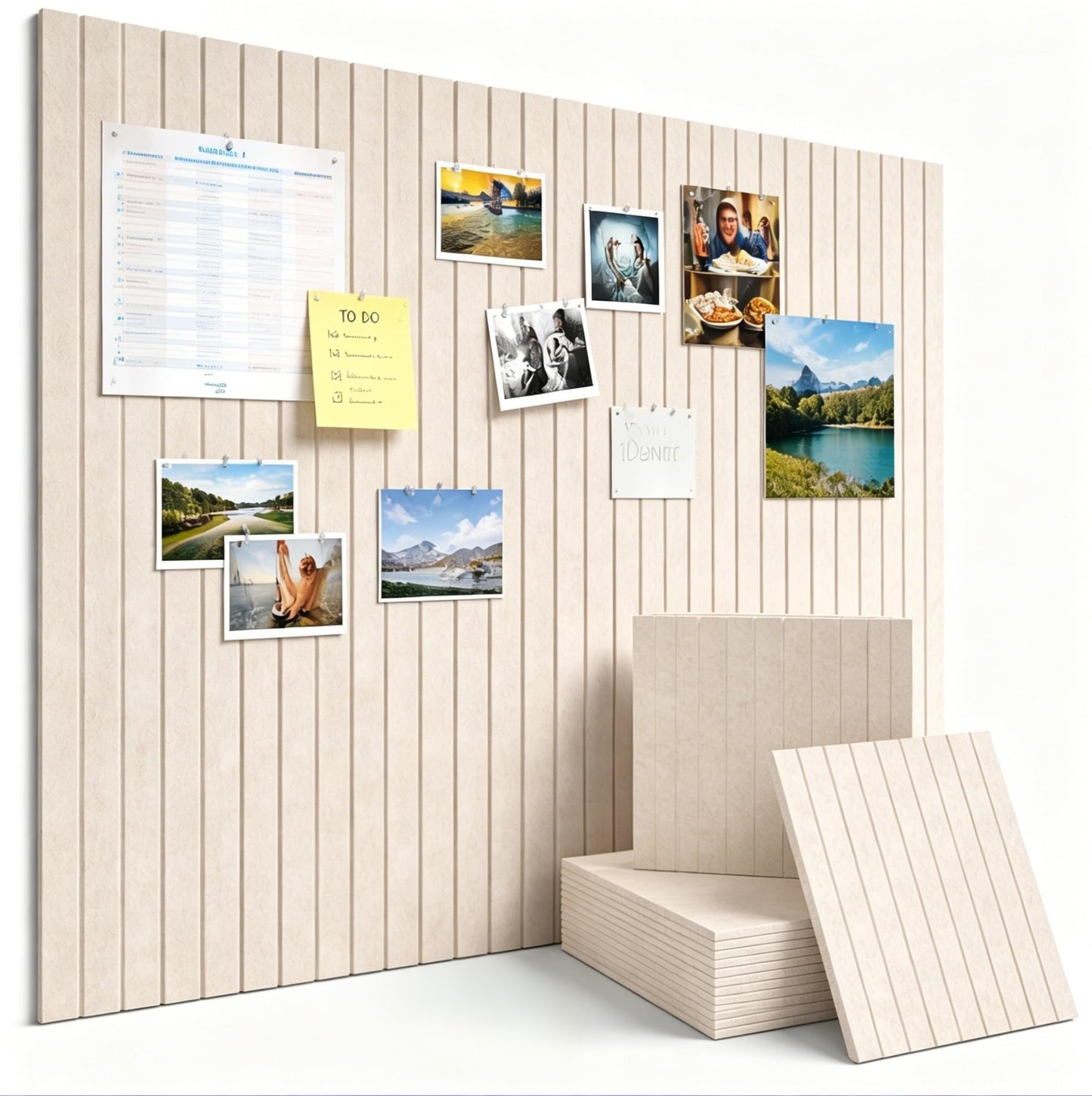 Felt Bulletin Board 36"x 24"-6 Felt Tiles Cork Board Wall Panels Home Office Wall Organization Fabric Pin Board for Classroom/Kids Art Display/Photo Picture Wall/Acoustic,Self-Adhesive,Light Camel