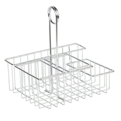 GET Modern Chrome Metal Four Compartment Condiment Caddy Table Caddies Collection