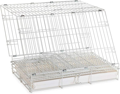 White Durable Metal Easy Foldable Travel Vet Carrier Perch Stand Metal Cage Prevent Your Parrot Bird Prevent Beaks Out Stainless Feeder Cups Natural Wooden Perch Stand