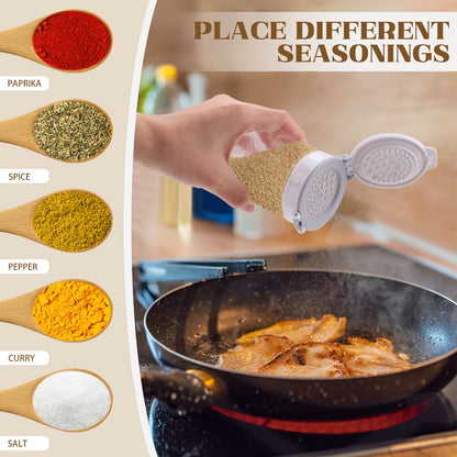 Diakey 2 Pack Spice Shaker for Salt & Pepper, Anti-Clogging, Airtight Lid, Seasoning Containers Glass Spice Jars with 2 Hole Sizes and Labels, 6.8oz