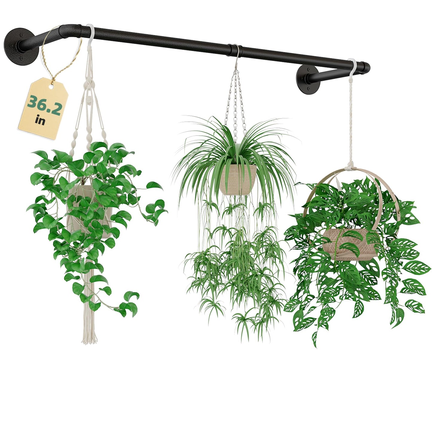 Galood Plant Hanger Indoor Hanging Planters for Indoor Plants Hanging Plant Holder Black Metal Rod(Pot/Chain/Plant not Included