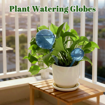 Pesilo 10 Pcs Self Watering Globes, Plant Watering Globes Automatic Watering Bulbs for Indoor Outdoor, Vacation Potted Plant Care Water Conservation Device (Blue)