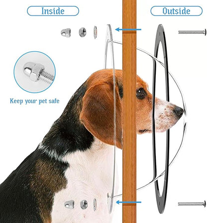 2 Pack Dog Fence Window with Air Holes Clear Pet Bubble View Dome Door Peek Small Round Window for Doggie/Cat/Horse Outside Playground Garden Diameter 12.44 Inch Deep 4.92 Inch