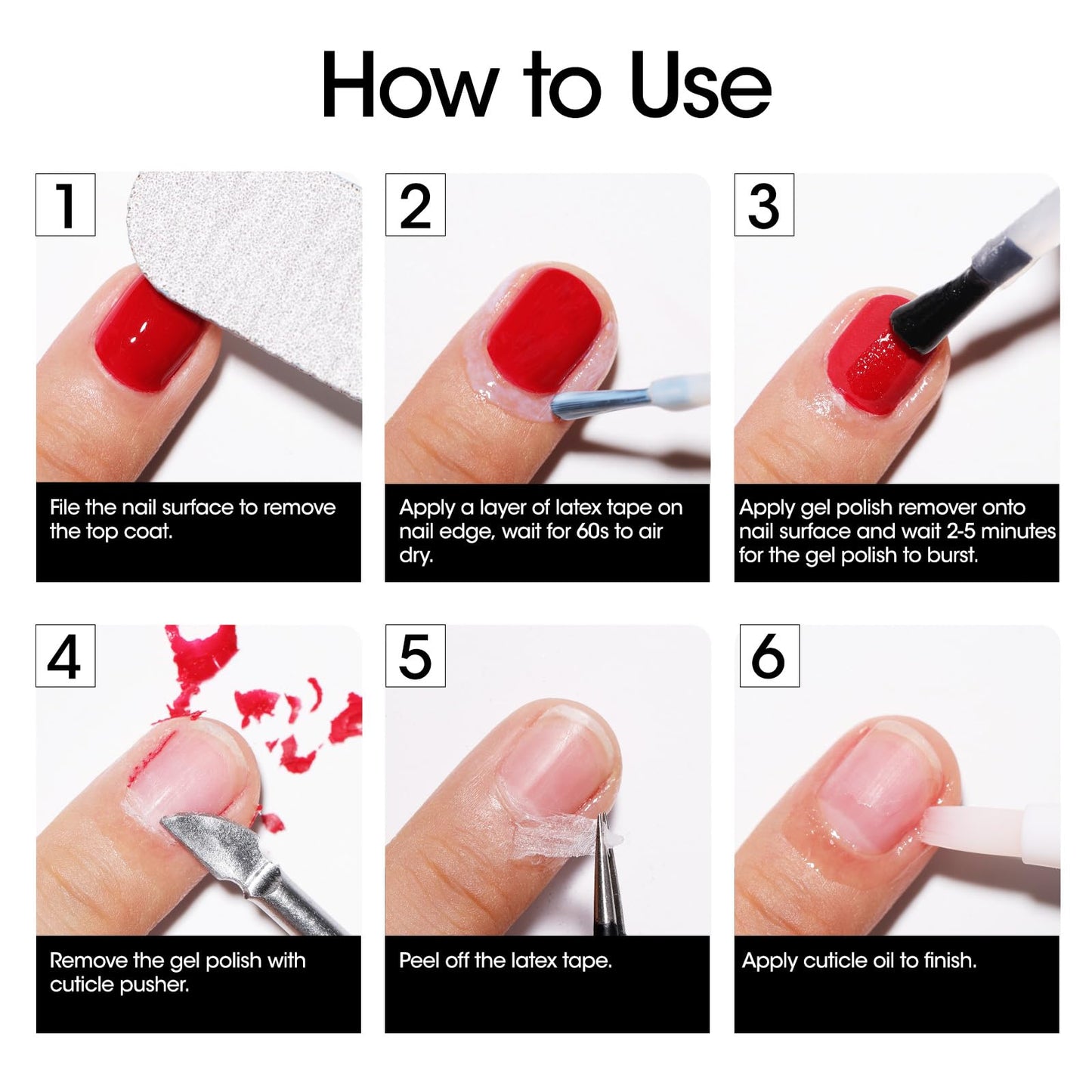 Gellen Gel Nail Polish Remover Kit, Gel Polish Remover for Nails with Liquid Latex Tape Cuticle Oil and Manicure Tools, Quick & Easy Gel Remover in 3-5 Minutes, No Soaking Or Wrapping