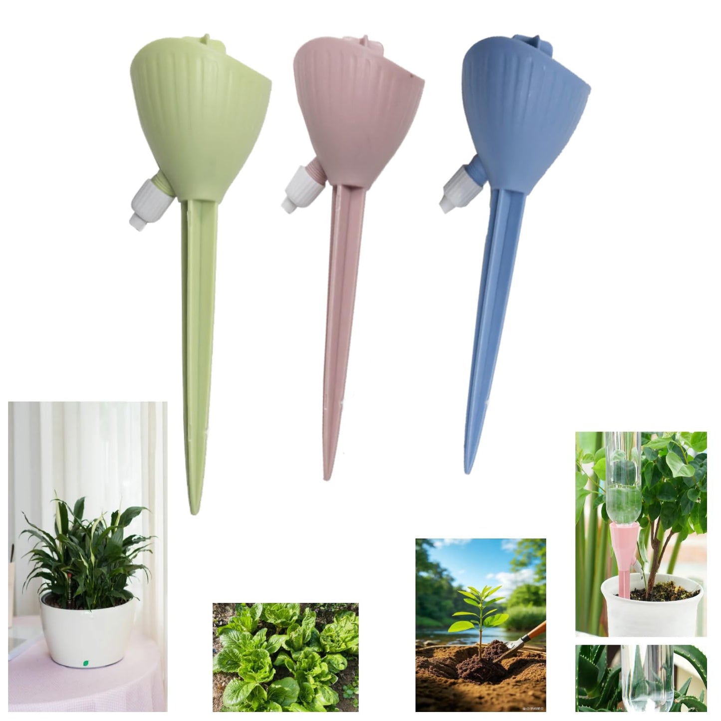 Automatic Indoor and Outdoor Watering Systems, unattended Watering Systems for Cauliflower and Vegetable Plants During Vacations, Adjustable Water Droplet Size and Speed drippers, Soil wetting Tools.