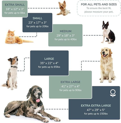 Naturepedic Organic Large Pet Bed - Super Plush Dog & Cat Beds - Ultra Supportive Dog Bed Mat - Ideal Pet Bed with No Polyurethane Foam - 35" x 22" x 4"