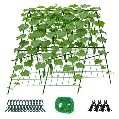 Cucumber Trellis, A-Frame Sturdy Garden Trellis for Raised Bed, Plant Support for Climbing, Plant Trellis for Bean Pea Rose Vine Plants, Plant Grow Support for Outdoor Raised Bed