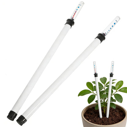 PATKAW 2 PCS Plant Water Meter, 14.15 Inch Soil Moisture Sensor, Professional Water Level Indicator for Large Pots, Flower Boxes, Hydroponics and Greenhouse, White Watering Gauge for Indoor Plants
