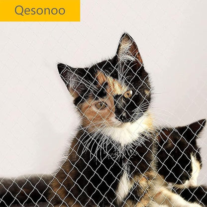 Cat Anti-Fall Fence Nets - Transparent Nylon Pet Mesh Fence for Balcony, Window, Stairs (10*33ft)