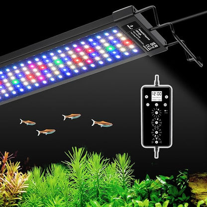 fishkeeper LED Aquarium Plant Light, 24/7 Full Spectrum Aquarium Light with 5 Nature Weather Mode, Auto On Off with Timer for 40-48 Inch Fish Tank, Adjustable Colors/Brightness with Memory Function