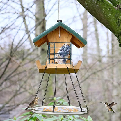 FoldTier 2 Pieces 16 Inch Universal Wild Bird Seed Catcher Hanging Hoop Platform Bird Seed Catcher Tray for Hummingbird Feeders Bee Feeder Outdoor Garden Accessories