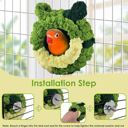 KATUMO Bird Nest, Small Sun Conure Breeding House Parrotlet Snuggle Hut Lovebird Bed for Conure, Lovebird, Zebra Finch, Loriculus, Hamster and Other Small Birds (Less Than 5 inches Long)