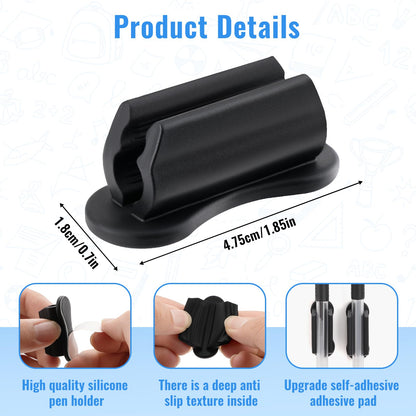 VZZNN Adhesive Pencil Holders for Desk, 40 PCS Silicone Pencil Holder for Desk,Marker Holder, Adhesive Pen Holder for Classroom Clipboard Attachment, for School Office Accessories,Teacher Supplies