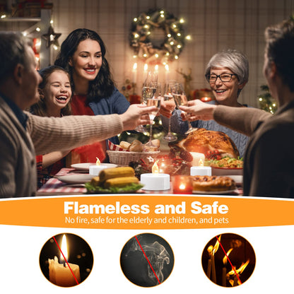 KOABY 100 Pack Warm White LED Tea Lights, Last 100H+, Flickering Flameless Battery Operated Tea Lights for Decor