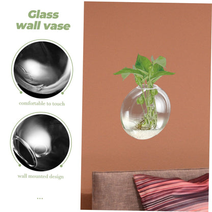 Hemobllo Wall Mounted Glass Hydroponic Vase for Plants Glass Terrarium Container Easy to Use Wall Hanging Planter for Home Office Garden Decoration