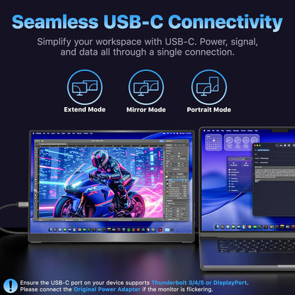 VisionOwl Portable Monitor 16 Inch 2.5K QHD 144Hz 16:10 Second Screen, USB-C HDMI HDR Travel Monitor for Laptop PC MacBook PS5 Xbox, VESA Mountable, with Speakers, Built-in Kickstand