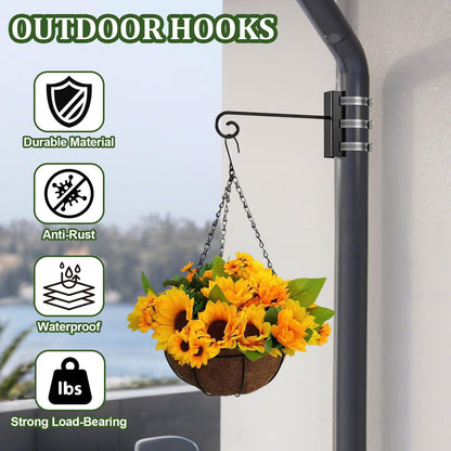 Xbpeuy 2 PCS Adjustable Fence Post Hangers, Bird Feeder Hanger Hooks, Plant Garden Hook, Wind Chime Hanger for 2" to 2 3/8" Diameter Posts