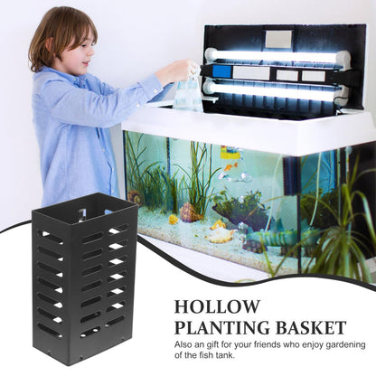 Alasum Aquarium Plant Basket Hanging Pot with Multiple Drainage Holes for Hydroponic Aquatic Plant Cultivation 4.92X3.14X1.77 Inch Fish Tank Planter