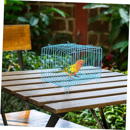 Milisten Portable Bird Carrier Travel Cage Lightweight Handheld Wire Cage for Small Birds Parrots Conures Cockatiels Breathable Design Outdoor Use 7.00X5.31X5.11 Inch