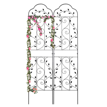 hogardeck Metal 84 * 19 Garden Trellis 2-Packs for Climbing Plants Flowers Vegetables Planting Arched Outdoor Decoration for Courtyards Lawns Gardens